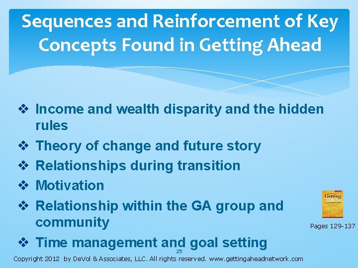 Sequences and Reinforcement of Key Concepts Found in Getting Ahead v Income and wealth