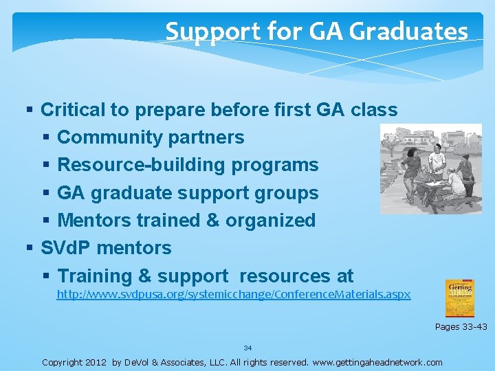 Support for GA Graduates § Critical to prepare before first GA class § Community