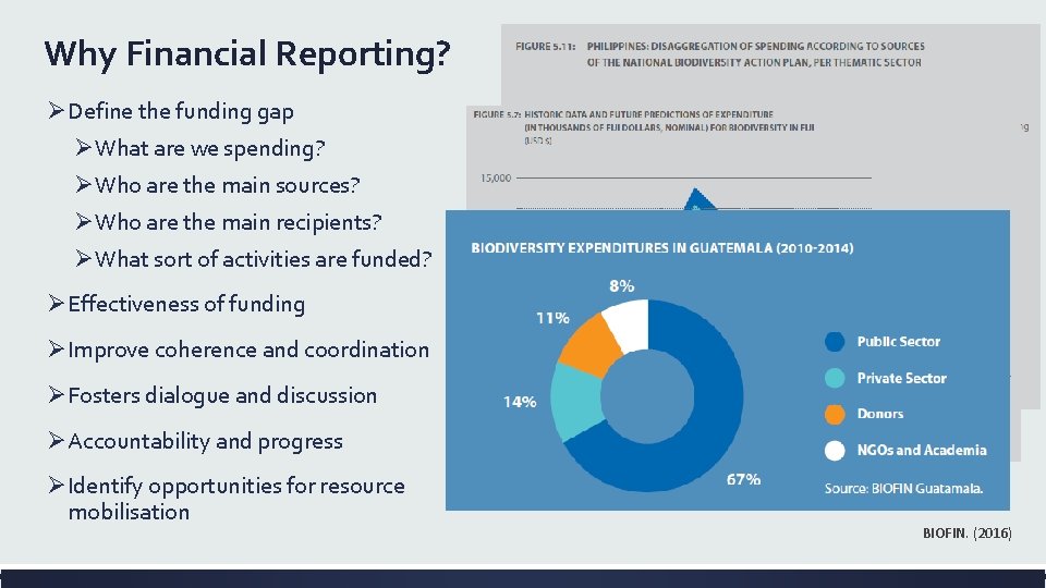 Why Financial Reporting? ØDefine the funding gap ØWhat are we spending? ØWho are the