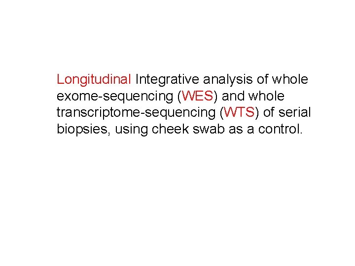 Longitudinal Integrative analysis of whole exome-sequencing (WES) and whole transcriptome-sequencing (WTS) of serial biopsies,