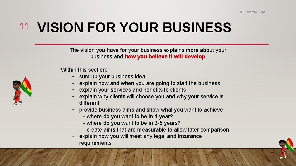 01 November 2020 11 VISION FOR YOUR BUSINESS The vision you have for your 01 November 2020 11 VISION FOR YOUR BUSINESS The vision you have for your
