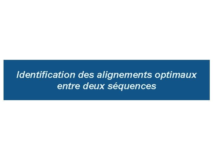 Identification des alignements optimaux entre deux séquences 