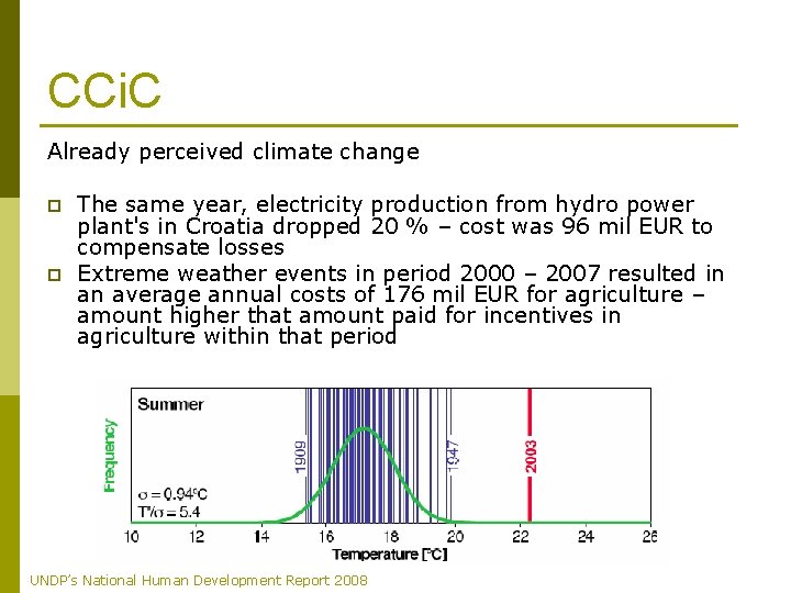 CCi. C Already perceived climate change p p The same year, electricity production from