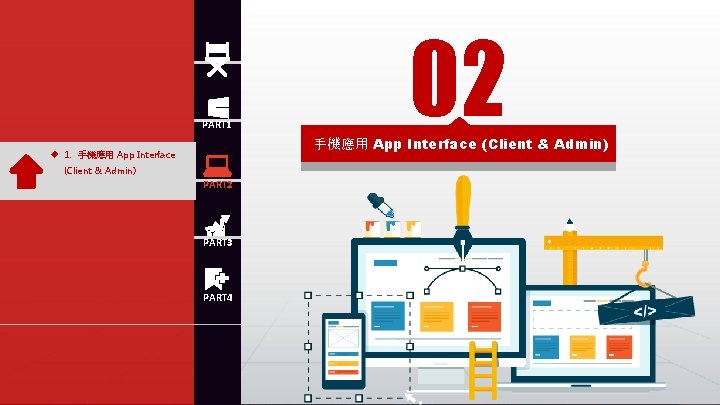 PART 1 02 手機應用 App Interface (Client & Admin) u 1、手機應用 App Interface (Client