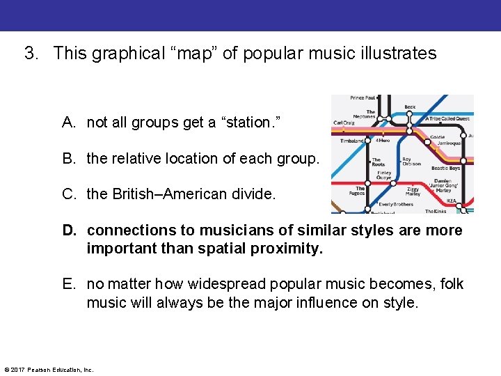 3. This graphical “map” of popular music illustrates A. not all groups get a