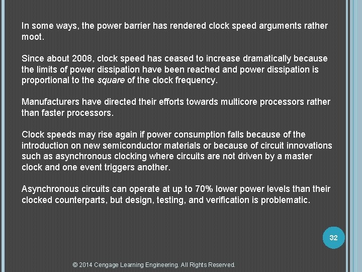 In some ways, the power barrier has rendered clock speed arguments rather moot. Since