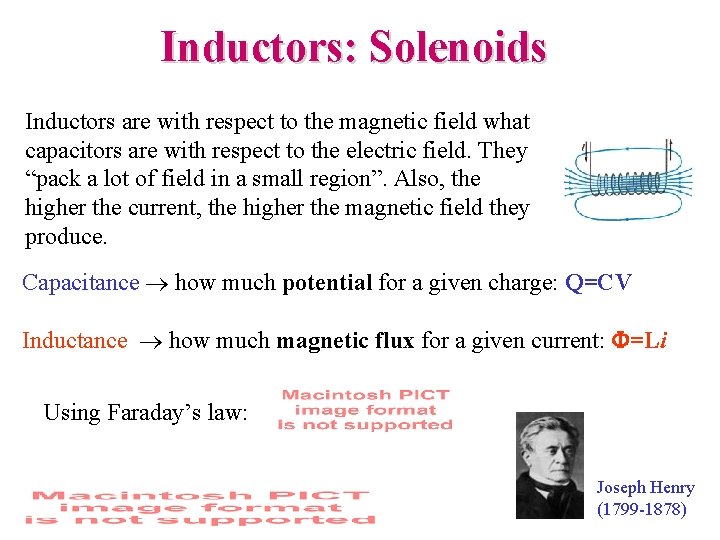 Inductors: Solenoids Inductors are with respect to the magnetic field what capacitors are with