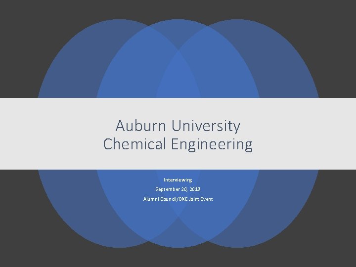 Auburn University Chemical Engineering Interviewing September 20, 2018 Alumni Council/OXE Joint Event 