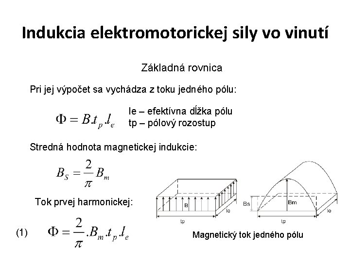 Indukcia elektromotorickej sily vo vinutí Základná rovnica Pri jej výpočet sa vychádza z toku