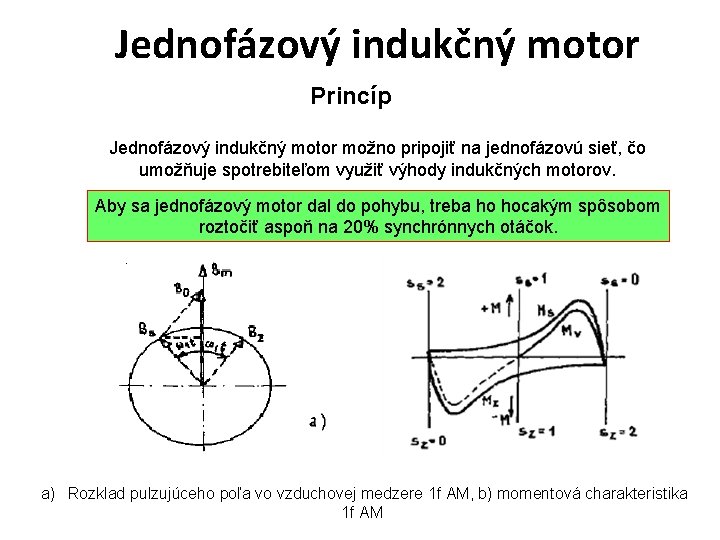 Jednofázový indukčný motor Princíp Jednofázový indukčný motor možno pripojiť na jednofázovú sieť, čo umožňuje Jednofázový indukčný motor Princíp Jednofázový indukčný motor možno pripojiť na jednofázovú sieť, čo umožňuje