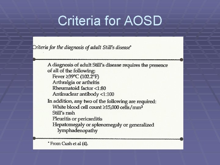 Criteria for AOSD 