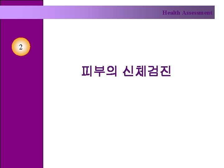 Health Assessment 2 피부의 신체검진 
