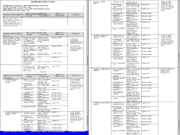 Introducción Arbol del Problema Objetivos Indicadores Medios de Verificación Supuestos 