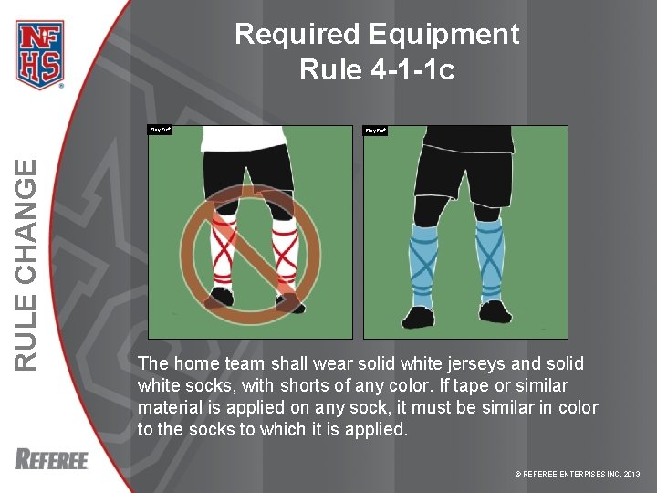 Required Equipment Rule 4 -1 -1 c RULE CHANGE Play. Pic® The home team