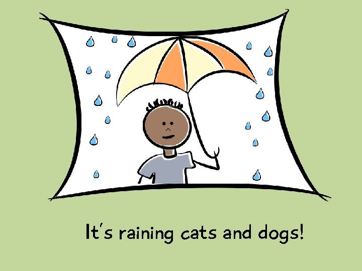 It’s raining cats and dogs! 