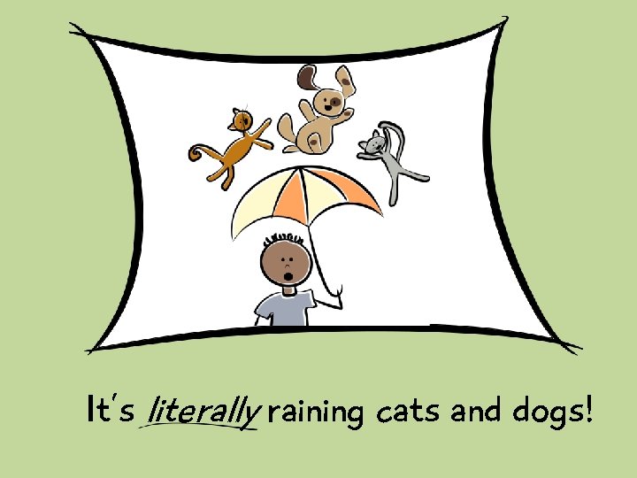 It’s literally raining cats and dogs! 