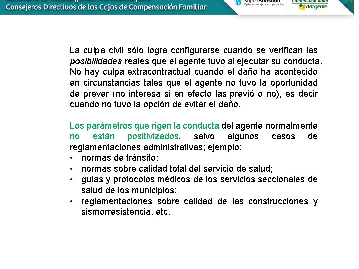 La culpa civil sólo logra configurarse cuando se verifican las posibilidades reales que el