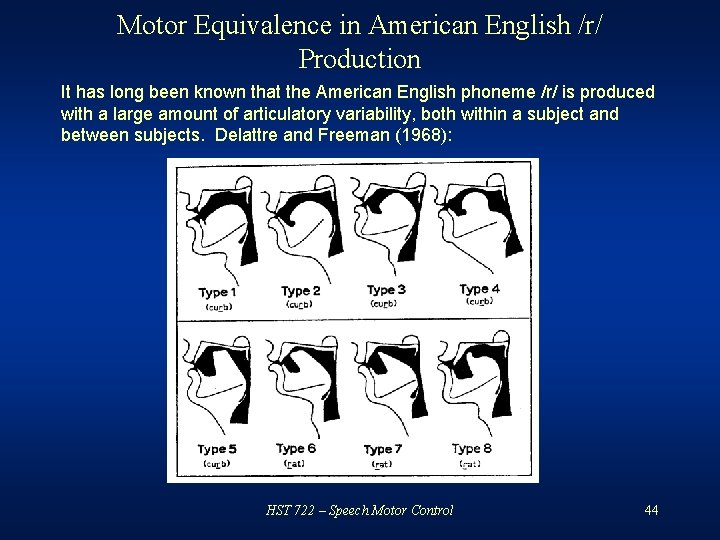 Motor Equivalence in American English /r/ Production It has long been known that the