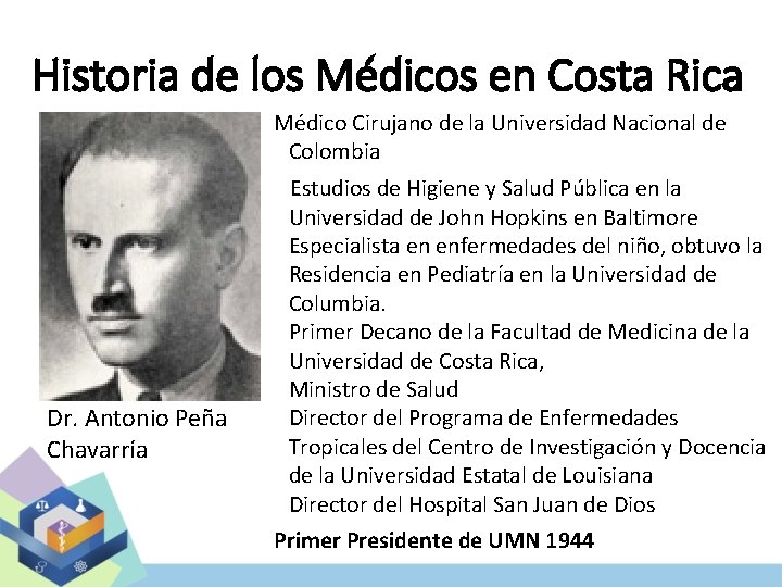 Historia de los Médicos en Costa Rica Médico Cirujano de la Universidad Nacional de