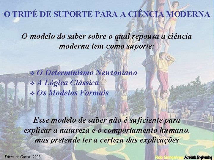 O TRIPÉ DE SUPORTE PARA A CIÊNCIA MODERNA O modelo do saber sobre o