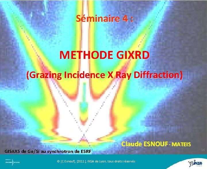 Séminaire 4 : METHODE GIXRD (Grazing Incidence X Ray Diffraction) GISAXS de Ge/Si au
