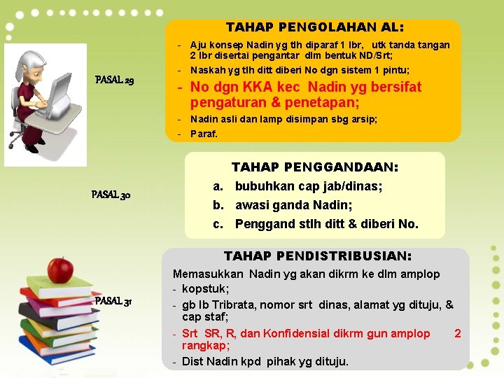 TAHAP PENGOLAHAN AL: PASAL 29 - Aju konsep Nadin yg tlh diparaf 1 lbr,