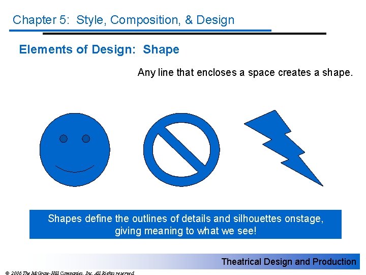 Chapter 5: Style, Composition, & Design Elements of Design: Shape Any line that encloses