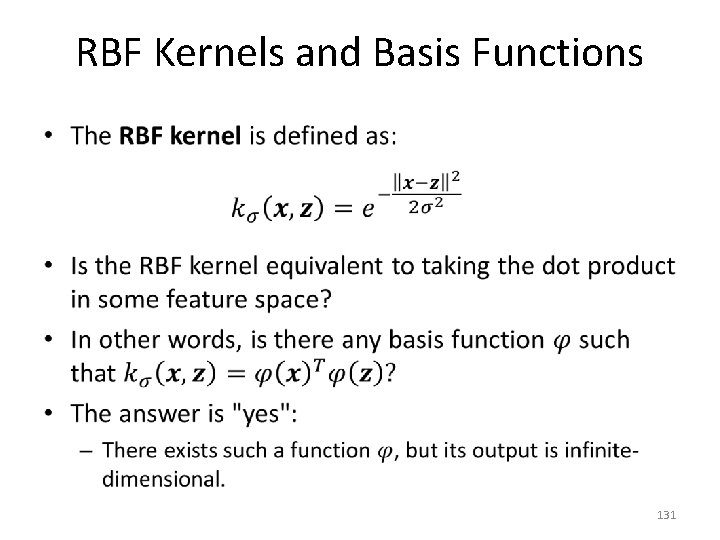 RBF Kernels and Basis Functions • 131 