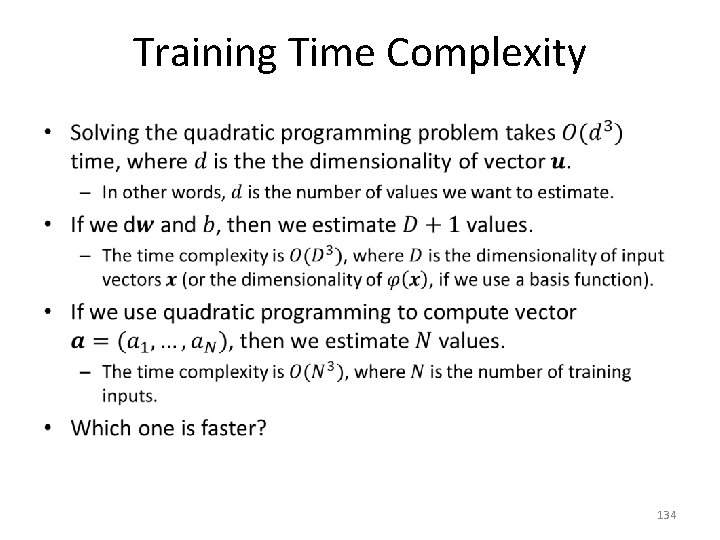 Training Time Complexity • 134 