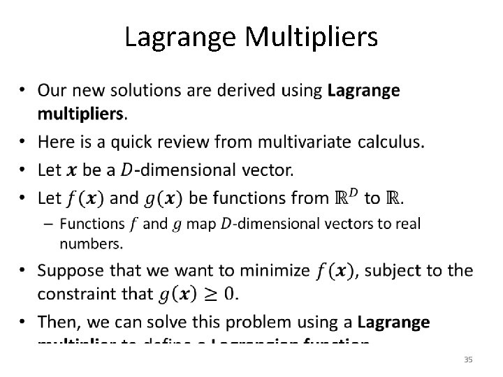 Lagrange Multipliers • 35 