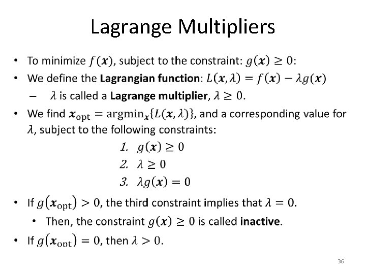 Lagrange Multipliers • 36 