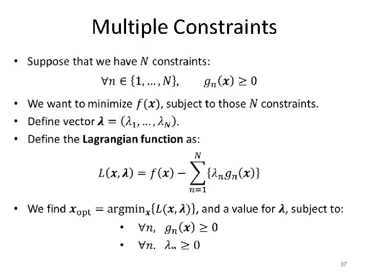 Multiple Constraints • 37 