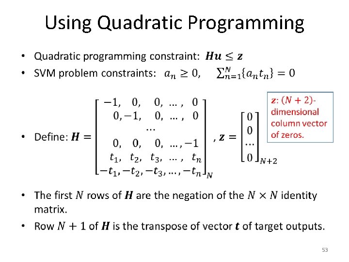 Using Quadratic Programming • 53 