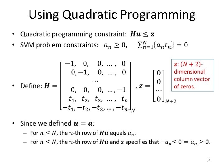 Using Quadratic Programming • 54 