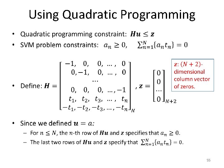 Using Quadratic Programming • 55 