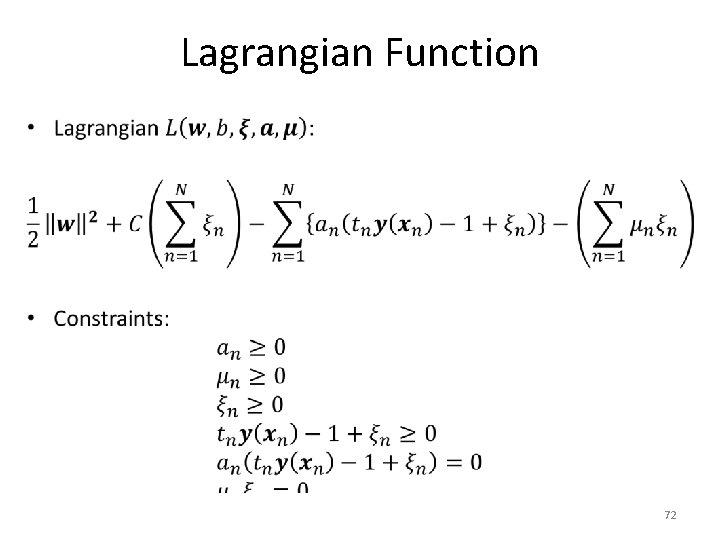 Lagrangian Function • 72 