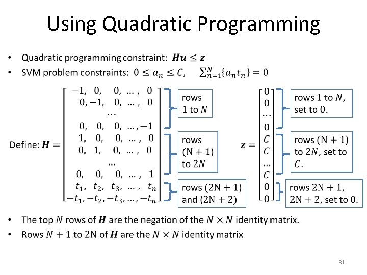 Using Quadratic Programming • 81 