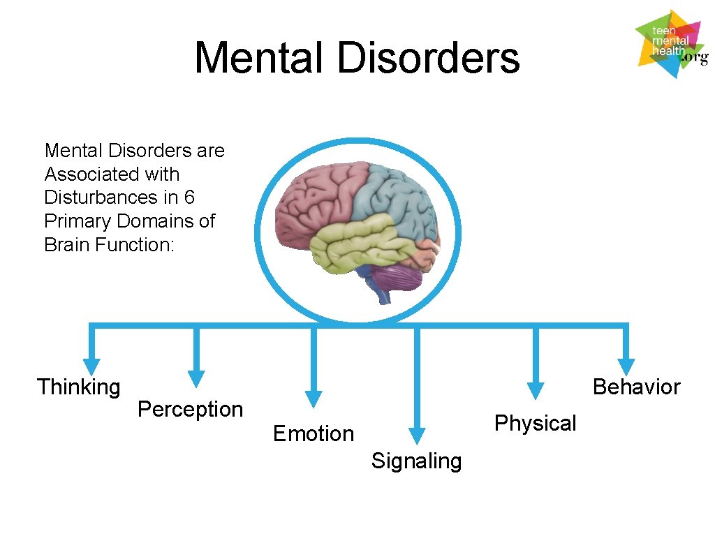 Mental Disorders are Associated with Disturbances in 6 Primary Domains of Brain Function: Thinking