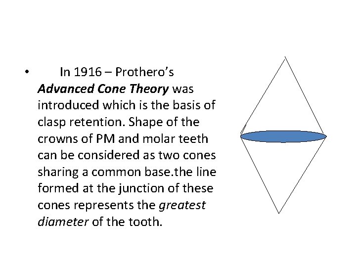  • In 1916 – Prothero’s Advanced Cone Theory was introduced which is the