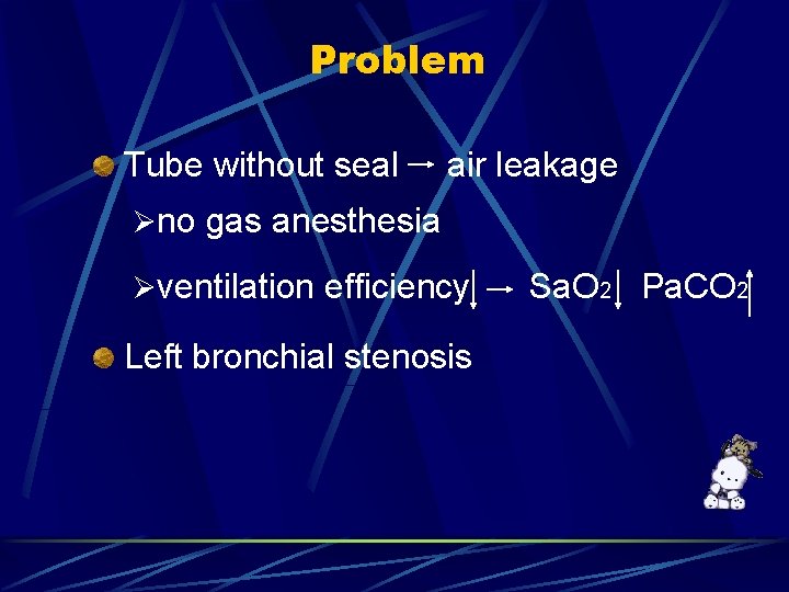 Problem Tube without seal air leakage Øno gas anesthesia Øventilation efficiency Sa. O 2