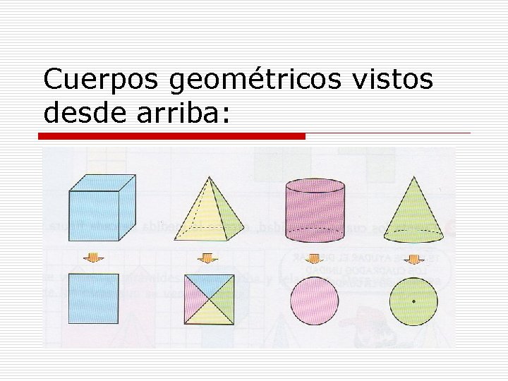 Cuerpos geométricos vistos desde arriba: 