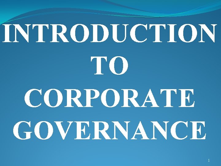 corporate governance introduction essay