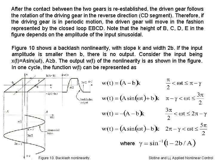 After the contact between the two gears is re-established, the driven gear follows the