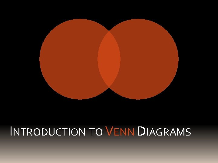 INTRODUCTION TO VENN DIAGRAMS 