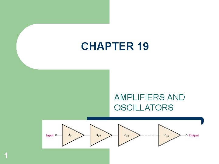 CHAPTER 19 AMPLIFIERS AND OSCILLATORS 1 