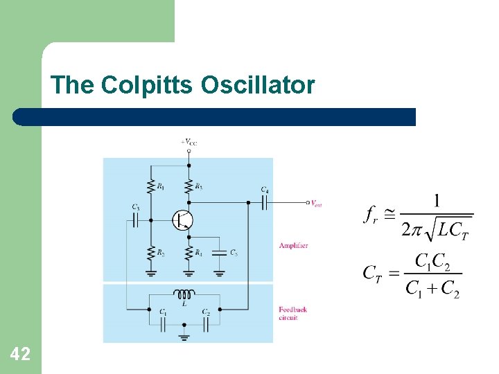 The Colpitts Oscillator 42 