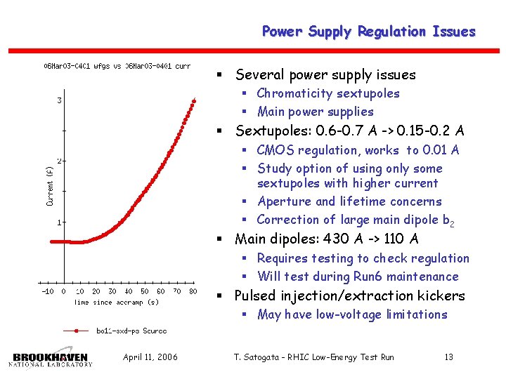 Power Supply Regulation Issues § Several power supply issues § Chromaticity sextupoles § Main