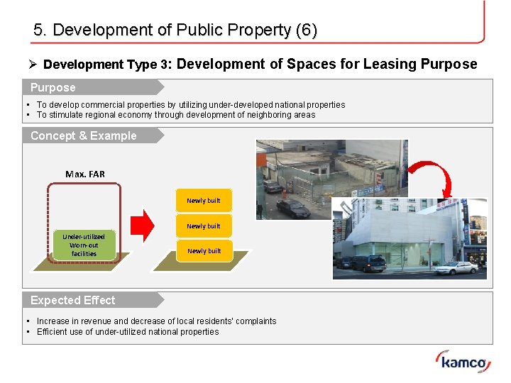 5. Development of Public Property (6) Ø Development Type 3: Development of Spaces for 5. Development of Public Property (6) Ø Development Type 3: Development of Spaces for