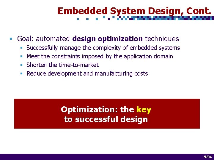 Embedded Systems Design Optimization Challenges Paul Pop Embedded