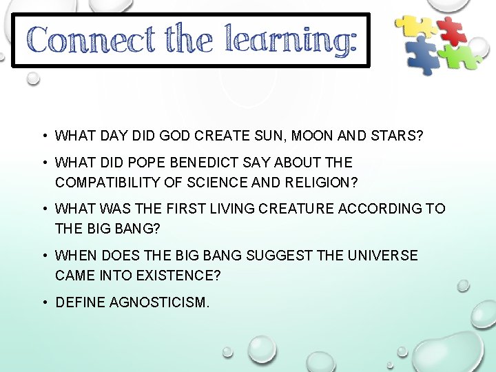  • WHAT DAY DID GOD CREATE SUN, MOON AND STARS? • WHAT DID
